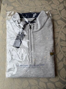 MASTERS 2026 Clubhouse & Collection Men’s Light Gray Zip-Up Sweater